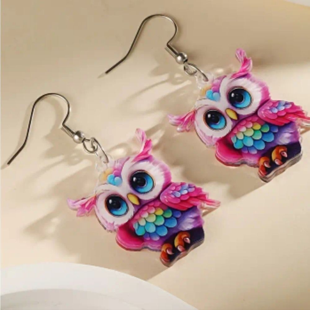 Hand crafted Owl Dangle Earrings